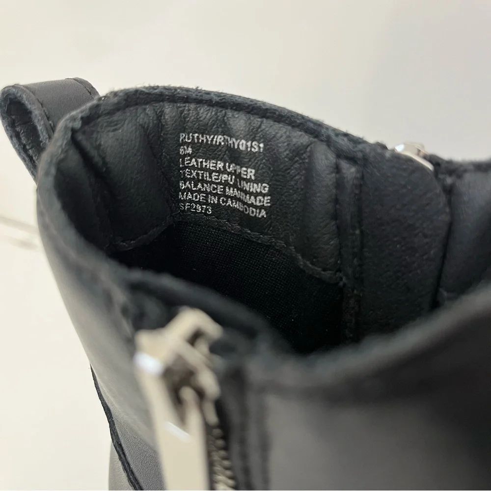 STEVE MADDEN Ruthy Block Heel Leather Boots in Black NEW - Picture 12 of 13